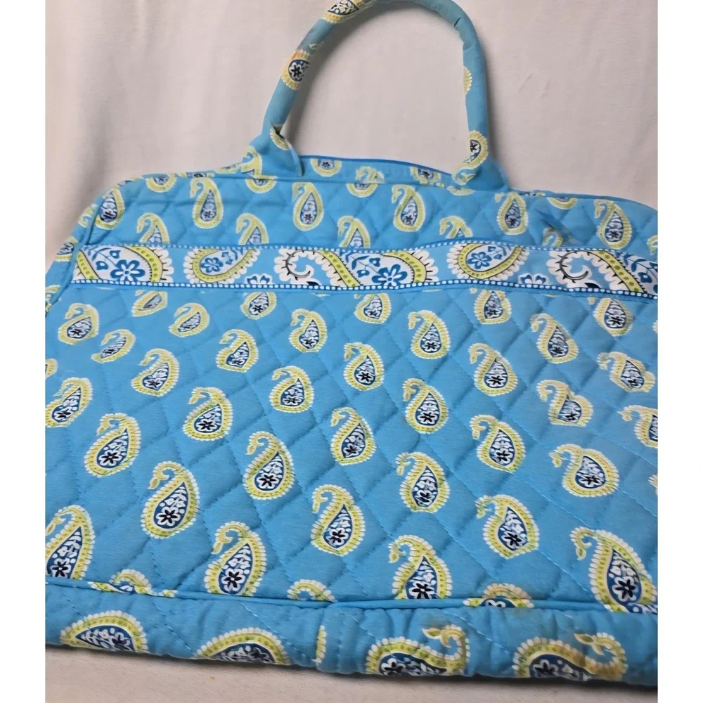 Vera Bradley Laptop Bag Bermuda Blue Paisley Travel Case - Retired Design